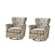 preview thumbnail 15 of 53, HULALA HOME Georg Transitional Floral Fabric Swivel Rocker Chair with Removable Backrest and Rolled Armrest Set of 2