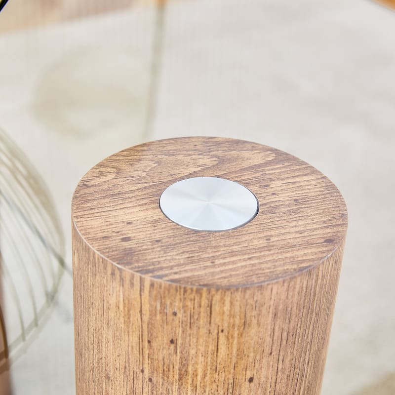 47.2" Modern Rectangular Coffee Table with Tempered Glass Shelf, Sturdy Grip and Thick Base Support