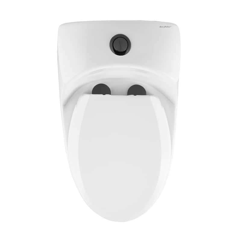 Montparnasse One Piece Elongated Toilet Dual Flush, Black Hardware 1.1/1.6 Gpf - 19.55" x 16.15" 24"