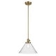 preview thumbnail 19 of 68, Kichler Lighting Avery 1-Light Pendant Light with Seeded Glass Cone - Natural Brass