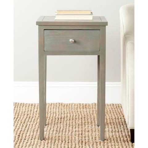 SAFAVIEH Abel Ash Grey End Table - 16.9" x 14.2" x 29.7"