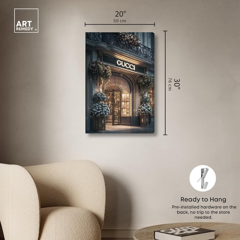 Illuminated Luxury Store Canvas by Art Remedy, Gallery Wrapped