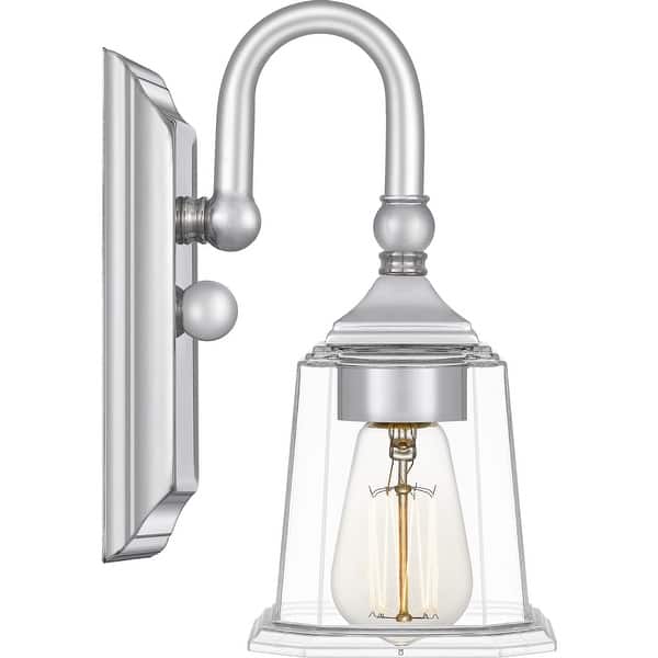 Quoizel Nicholas 1-Light Wall Sconce - Polished Chrome With Opal Etched Glass Shade