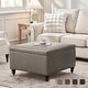 preview thumbnail 3 of 52, Leather Square Storage Ottoman for Living Room, Brown/ Black 30"W x 30"D x 18.1"H