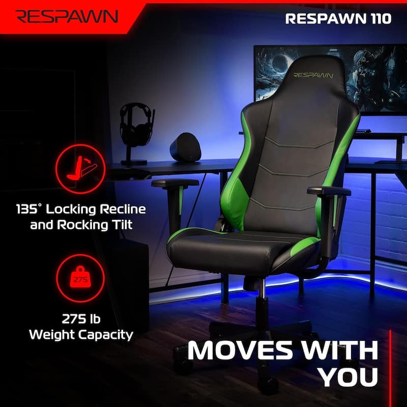 RESPAWN 110 Ergonomic Gaming Chair - Racing Style High Back PC Computer Desk Office Chair