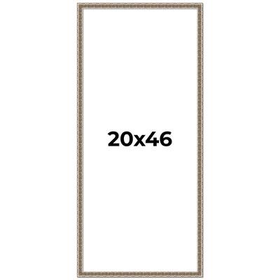 20x46 Frame Silver Versailles Ornate Solid Wood Picture Frame | 1 Inch
