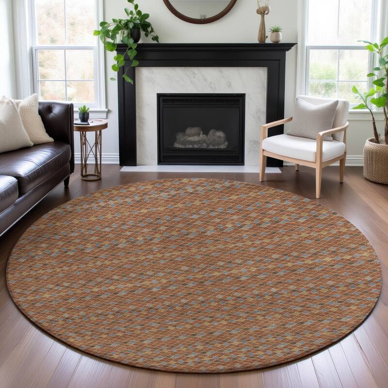 Premium Washable Super Soft Boho Global Mayfield Rug - Paprika - 8' x 8'