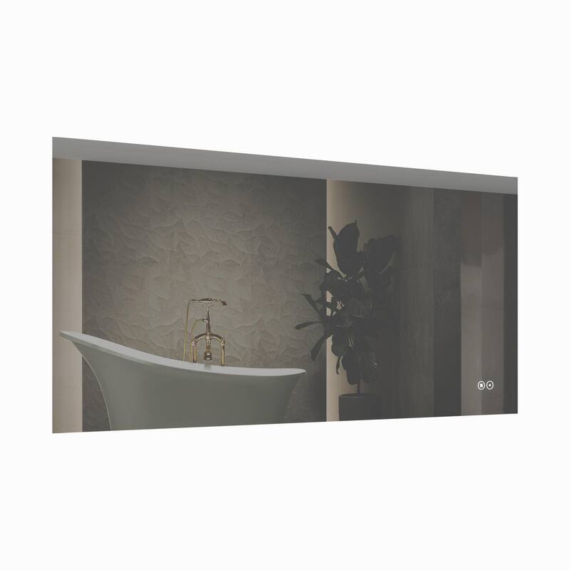 CB HOME LED Bathroom Mirror, Lighted Wall Mounted Vanity Mirror, Anti-fog, Backlit, Dimmable, Frameless, Horizontally/Vertically