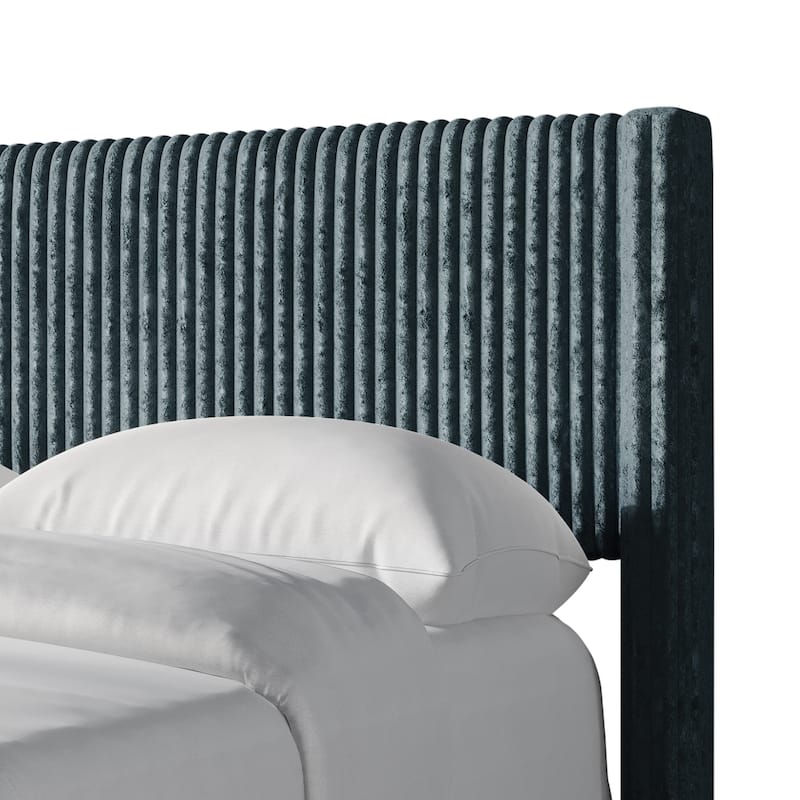 CraftPorch Modern Wingback Upholstered Velvet Bed