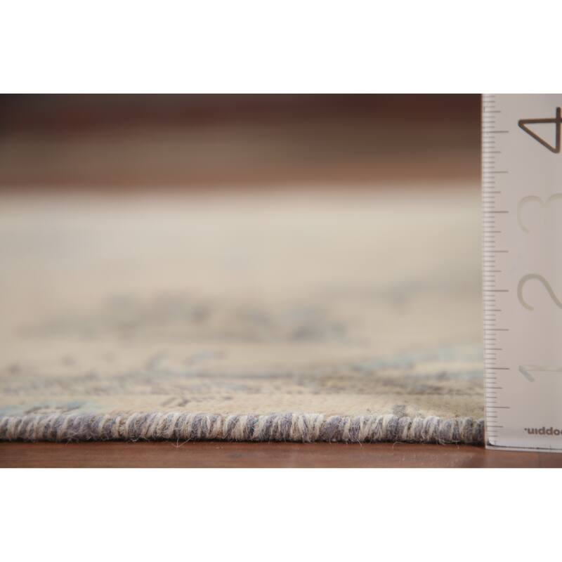 Hand Knotted Oriental 100% Wool Carpet Traditional Floral Beige & Ivories Tabriz Area Rug - 9' 2'' X 5' 6''