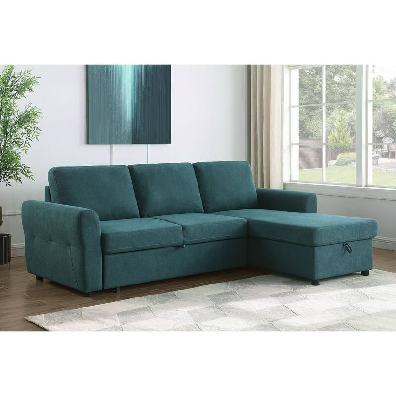 Samantha Upholstered Storage Sleeper Sectional Sofa