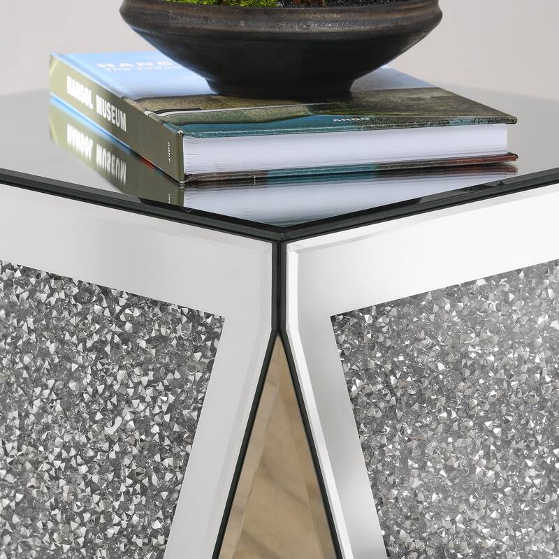 Mirror Small Sofa Table - Silver