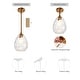 preview thumbnail 10 of 19, LALUZ Modern 1-Light Brass Gold Pendant Hand-blown Clear Glass Light for Kitchen Island