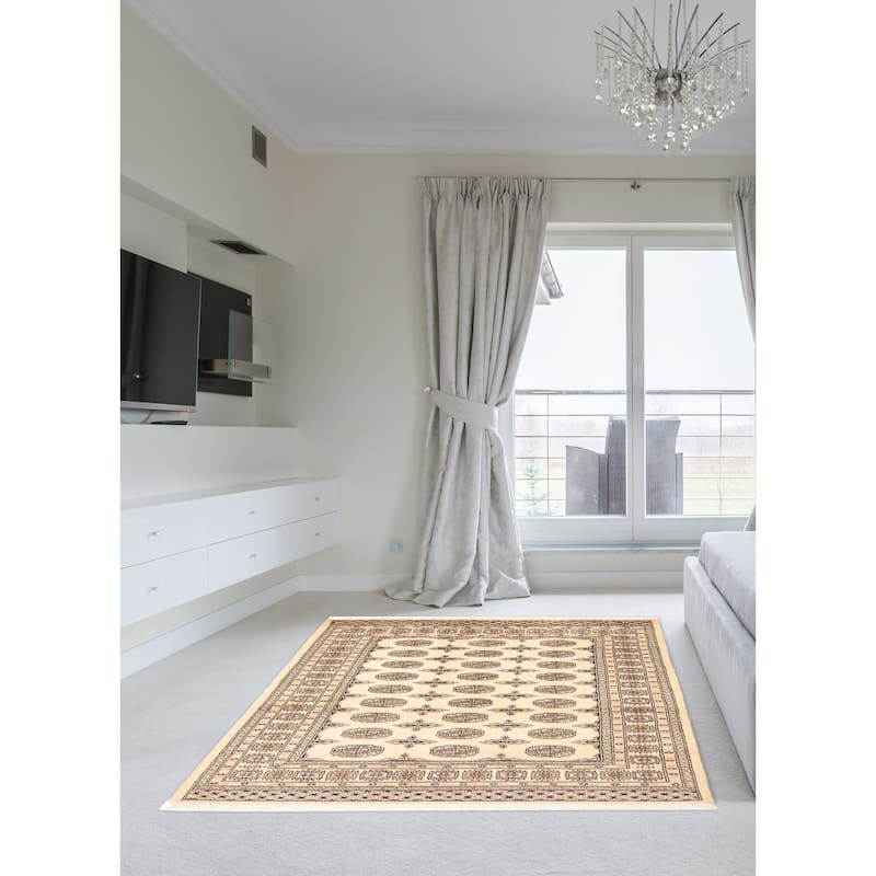 ECARPETGALLERY Hand-knotted Peshawar Bokhara Beige Wool Rug - 4'8 x 6'8