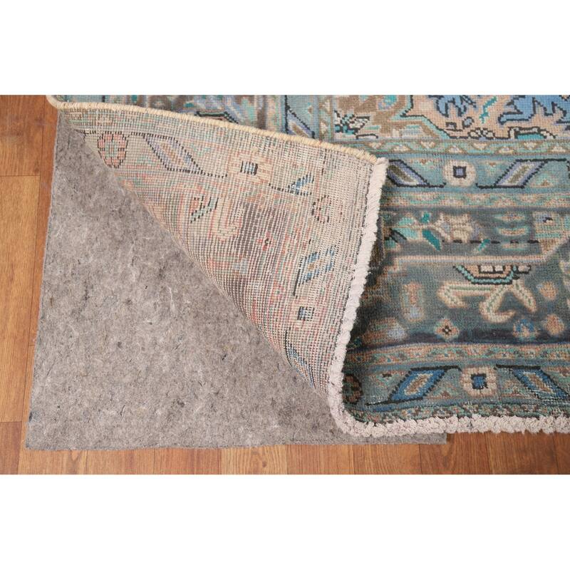 Light Pink Medallion Tabriz Persian Area Rug Handmade Wool Carpet - 9'9"x 12'8"