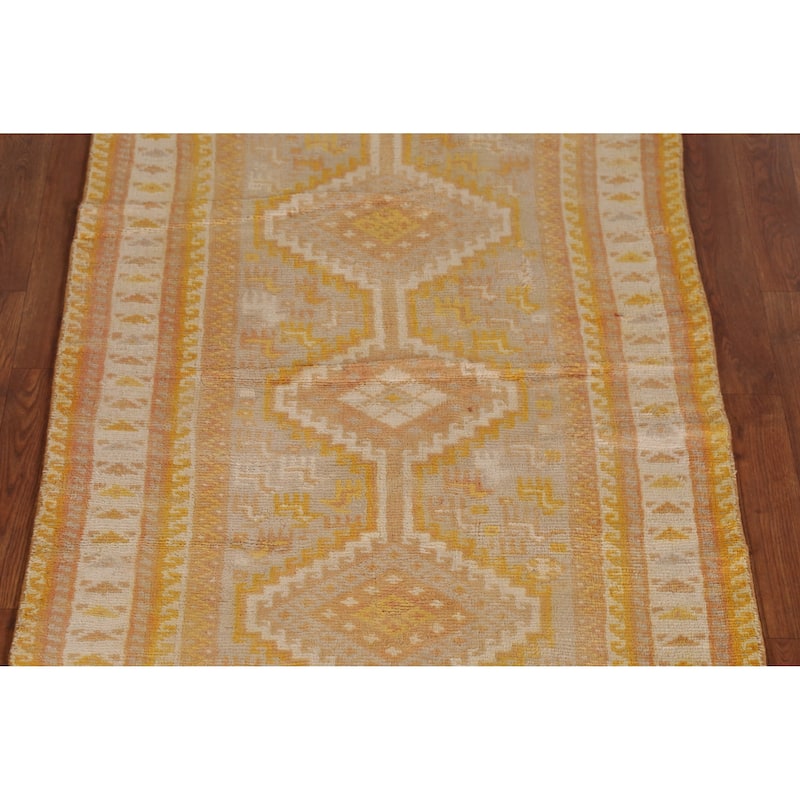 Hand Knotted Oriental 100% Wool Carpet Tribal Geometric Brown Gabbeh Area Rug - 5' 11'' X 3' 1''