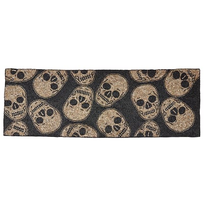 Elegant Beaded Skulls Table Runner - 13"x35"