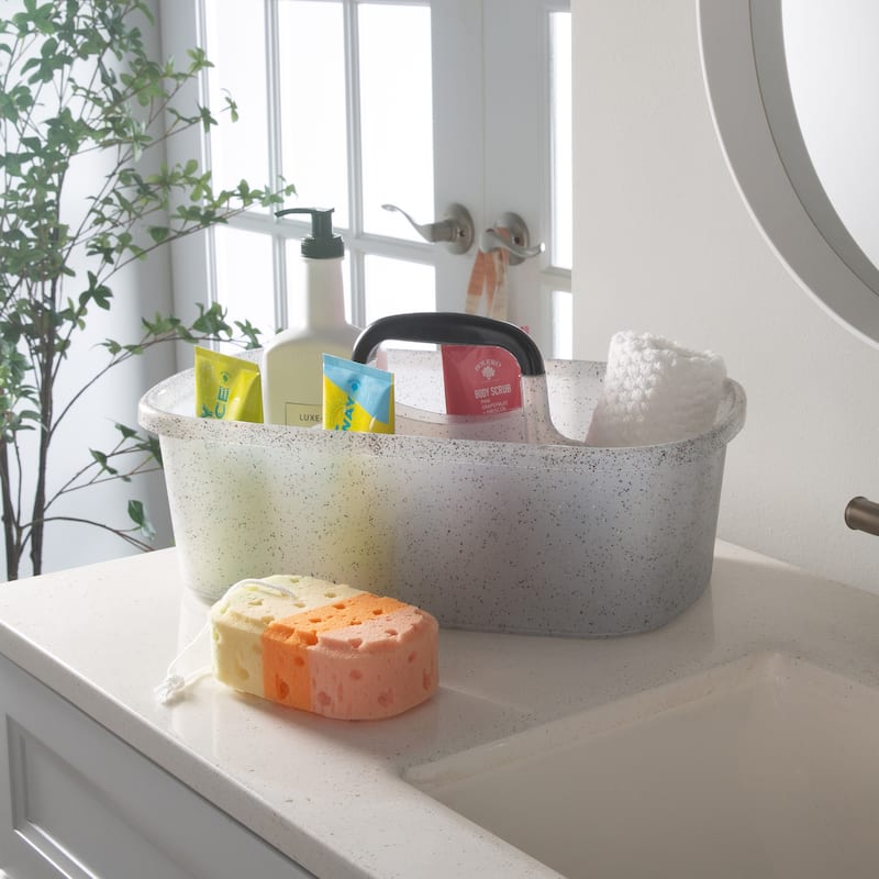 Simplify Granite Look Shower Caddy in Grey - 15.7" x 10" x 7"