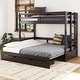 preview thumbnail 7 of 8, DHP Rhodes Extendable Twin-over-Twin/King Bunk Bed with Storage Drawer, Brown