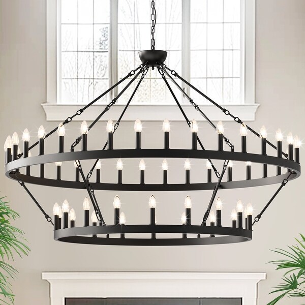 Large round rustic chandelier cheap
