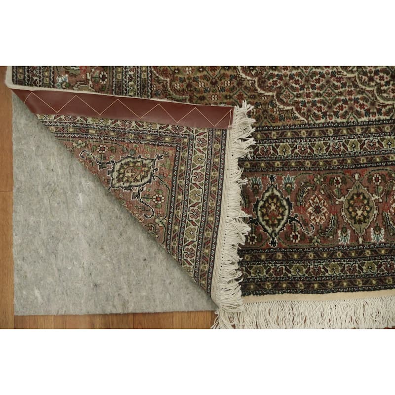 Hand Knotted Oriental 100% Wool Carpet Traditional Geometric Beige & Ivories Tabriz-Mahi Area Rug - 6' 5'' X 9' 9''