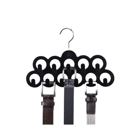 Velvet Scarf Hanger with Hooks, (Pack of 3), Black