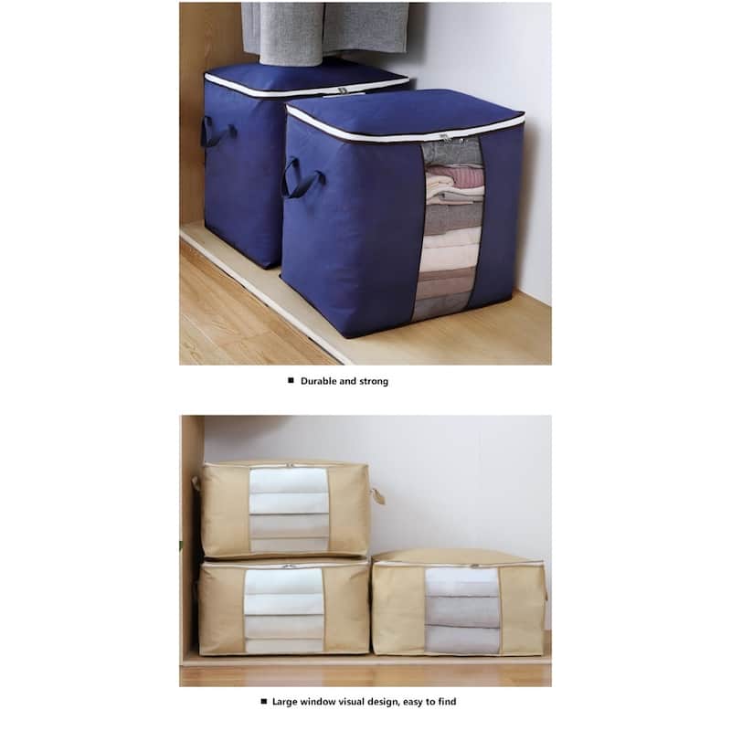 Large Storage Bags 2-Pack with Clear Window and Handles - Vertical: 18.11” L x 11.02” W x 18.9” H