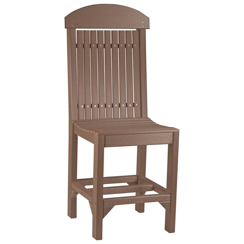 Set of 4 Poly Lumber Classic Dining Chairs - Side Chair - Chestnut Brown - Counter Height