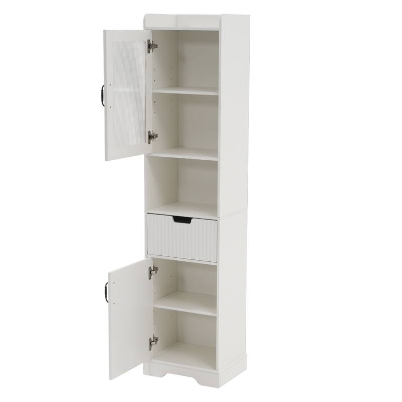 Free Standing High Bathroom Cabinet With Multiple Storage Cabinets