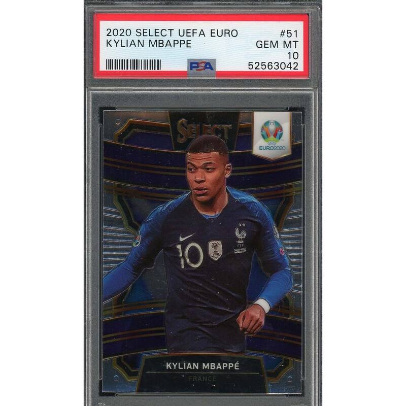 Kylian Mbappe 2020 Panini Select UEFA Euro Soccer Card #51 Graded PSA 10 - 8'6" x 11'6"