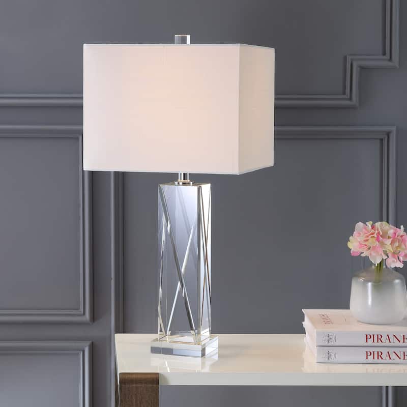 Kevin 26.5" Crystal LED Table Lamp, Clear by JONATHAN Y