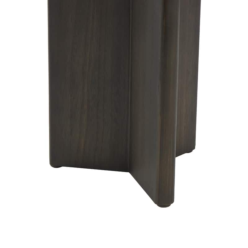 Black or Brown Wood Pedestal Accent Table (Set of 2)