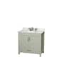 Option Light Green, White Carrara Marble Top, Nickel Trim