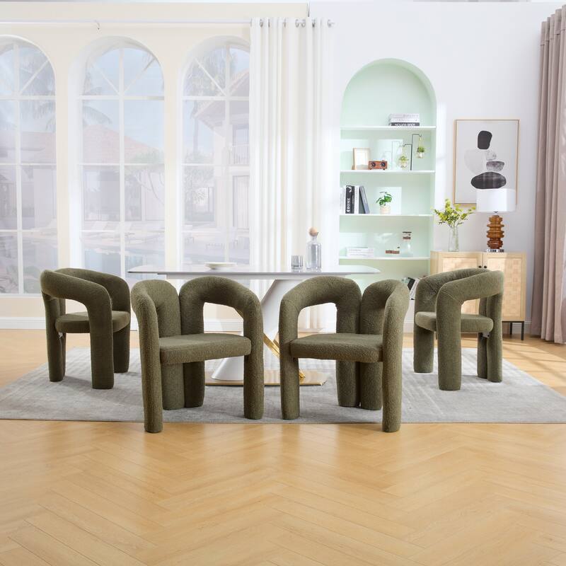 Contemporary Velvet Fabric Upholstered Accent/Dining Chair /Barrel Side Chairs Kitchen Armchair for Living Room set of 2