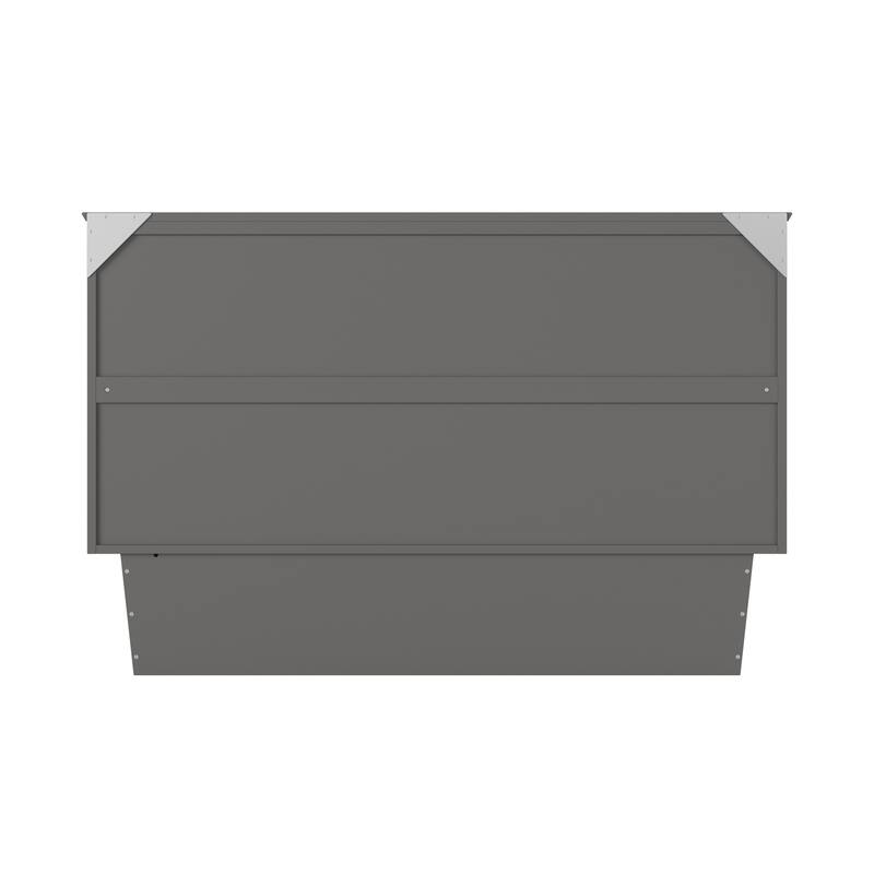 Murphy Bed Chest Grey Memory Foam Queen Bed Space Saving Furniture Charging Station