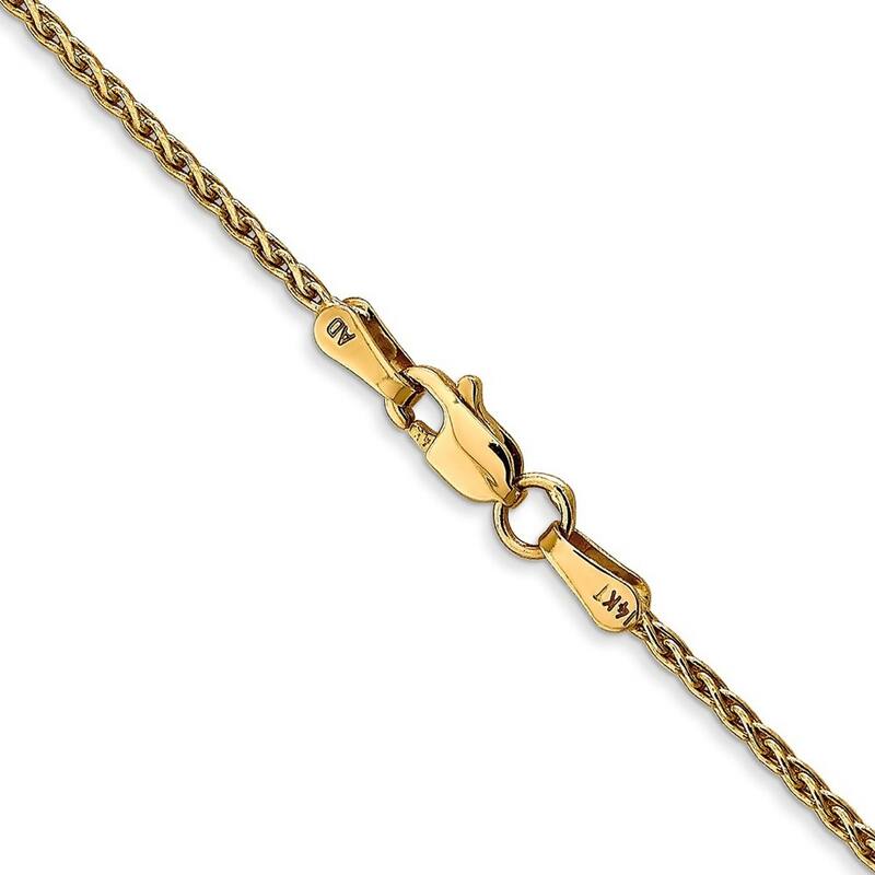 Curata 10k Yellow Gold 1.5mm Parisian Wheat Chain Necklace (Lobster) Options: 16 18 20 24