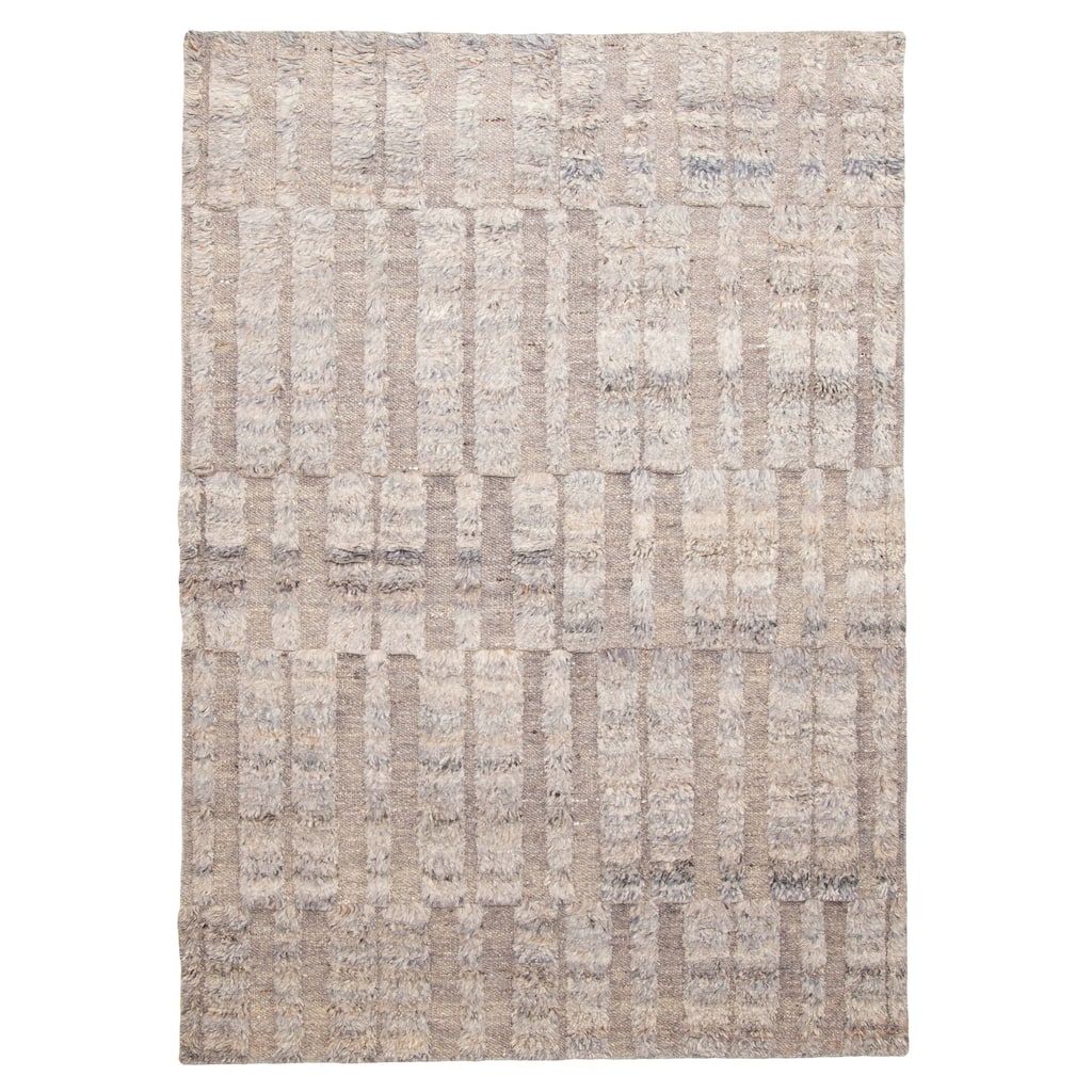 ECARPETGALLERY Braid weave Sienna Grey Wool Rug - 5'6 x 7'10