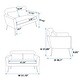 preview thumbnail 22 of 36, Loveseat, Lounge Sofa, Double Seat Removable Headrest with 2 Pillows
