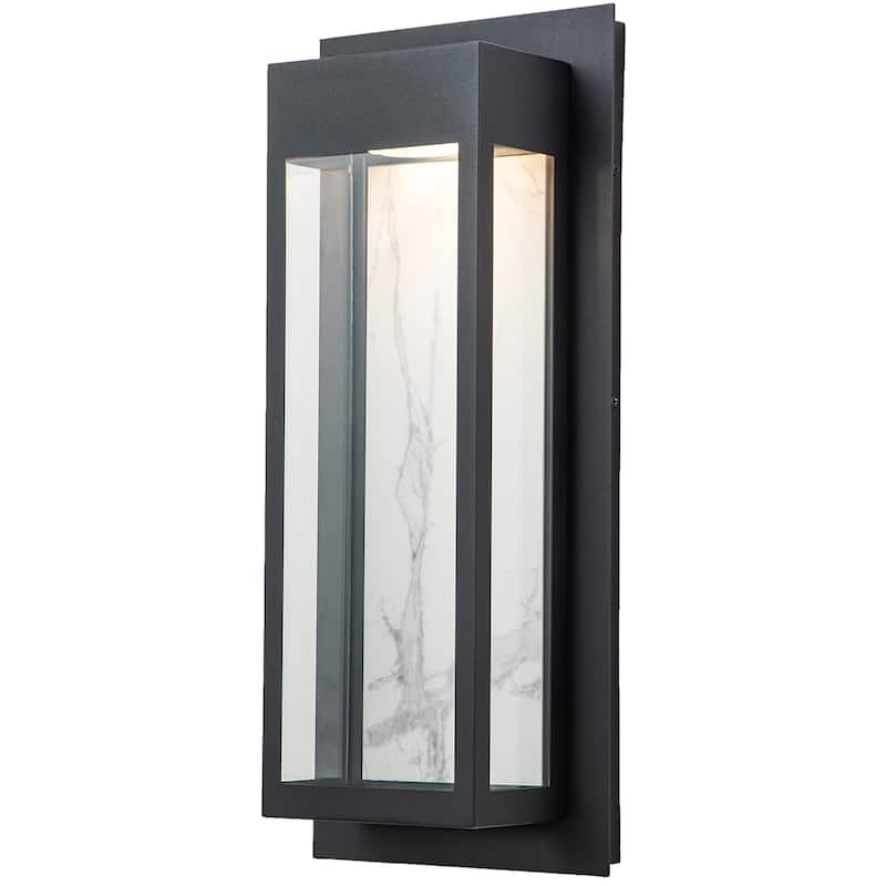 17.5" modern led wall sconce with white rock plate - 17.5"