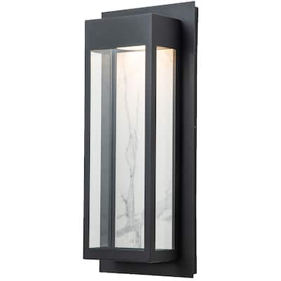 17.5" modern led wall sconce with white rock plate