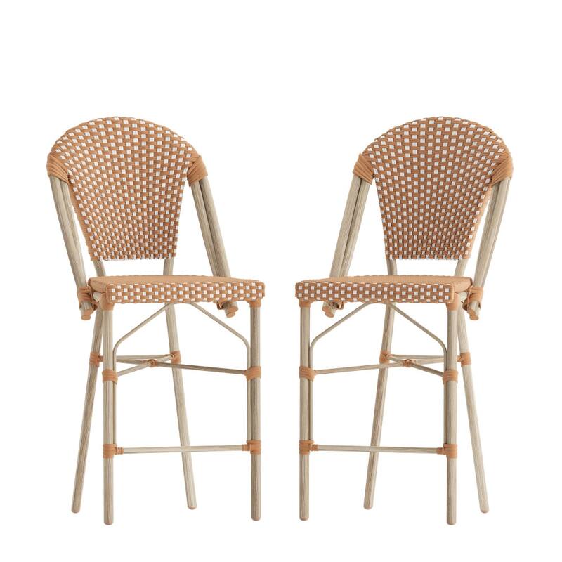 2PK Stacking Bistro Chair with Metal Frame & PE Seat