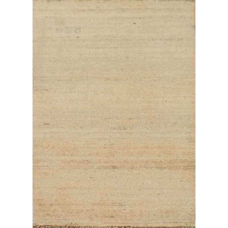 Contemporary Gabbeh Oriental Foyer Rug Hand-Knotted Solid Wool Carpet - 2'2"x 3'0"
