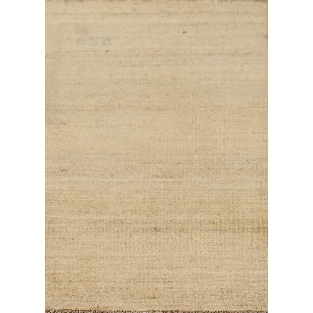 Contemporary Gabbeh Oriental Foyer Rug Hand-Knotted Solid Wool Carpet - 2'2"x 3'0"