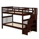 preview thumbnail 63 of 67, Stairway Wooden Bunk Bed with Storage Staircase and Guard Rail, for Bedroom, Dorm, Convertible into 2 Beds