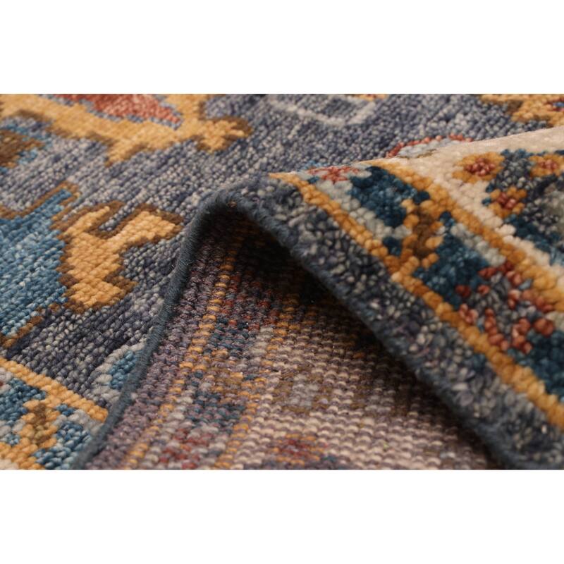 ECARPETGALLERY Hand-knotted Jules Serapi Navy Wool Rug - 6'0 x 8'11