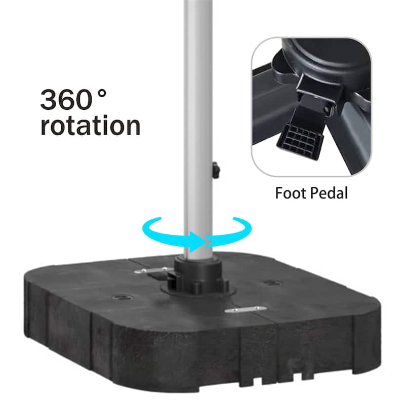 11FT Square Double Top Aluminum Patio Umbrella, without Umbrella Base