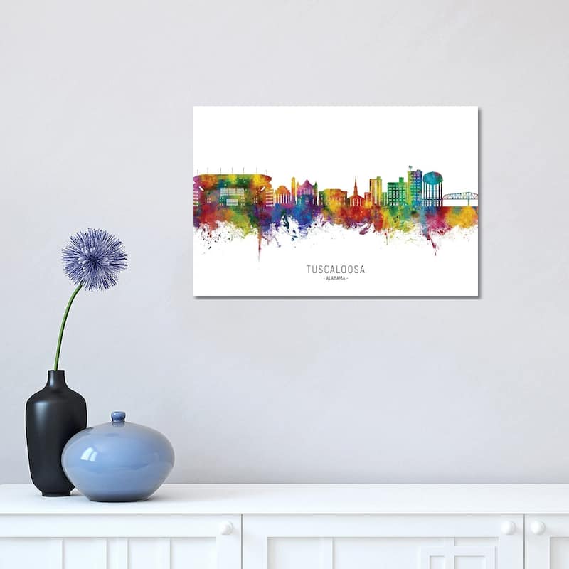 iCanvas "Tuscaloosa Alabama Skyline City Name" by Michael Tompsett Canvas Print - 12x18x1.5