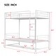 preview thumbnail 3 of 34, Metal Bunk Frame Bed with Shelf and Guardrails, Convertible Underbed Storage Beds and Steel Slat Support Platform Bed Frame