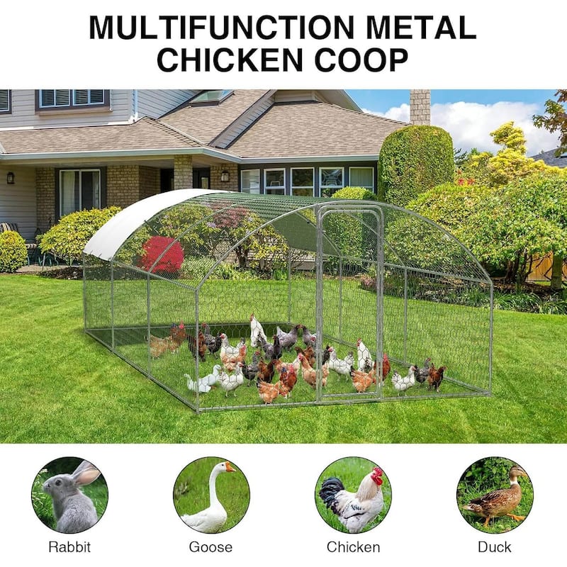 Heavy Duty Walkin Chicken Run, Chicken Coop with Waterproof and Anti-Uv Cover