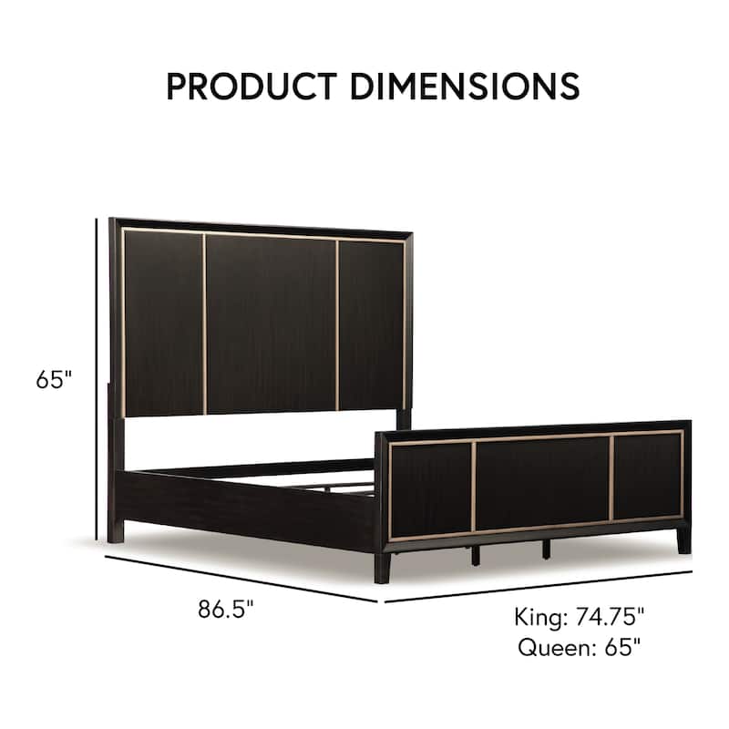 Furniture of America Nyx Modern 3-Piece Espresso Solid Wood Queen Panel Bedroom Set